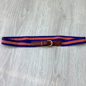 Barrons-Hunter Adjustable Orange and Purple Grosgrain Ribbon Belt size 38